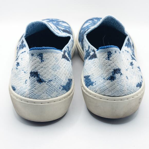 Rothys The Sneaker Shibori Blue Knit Size 9 Coastal Prep Casual Comfort - Picture 6 of 8